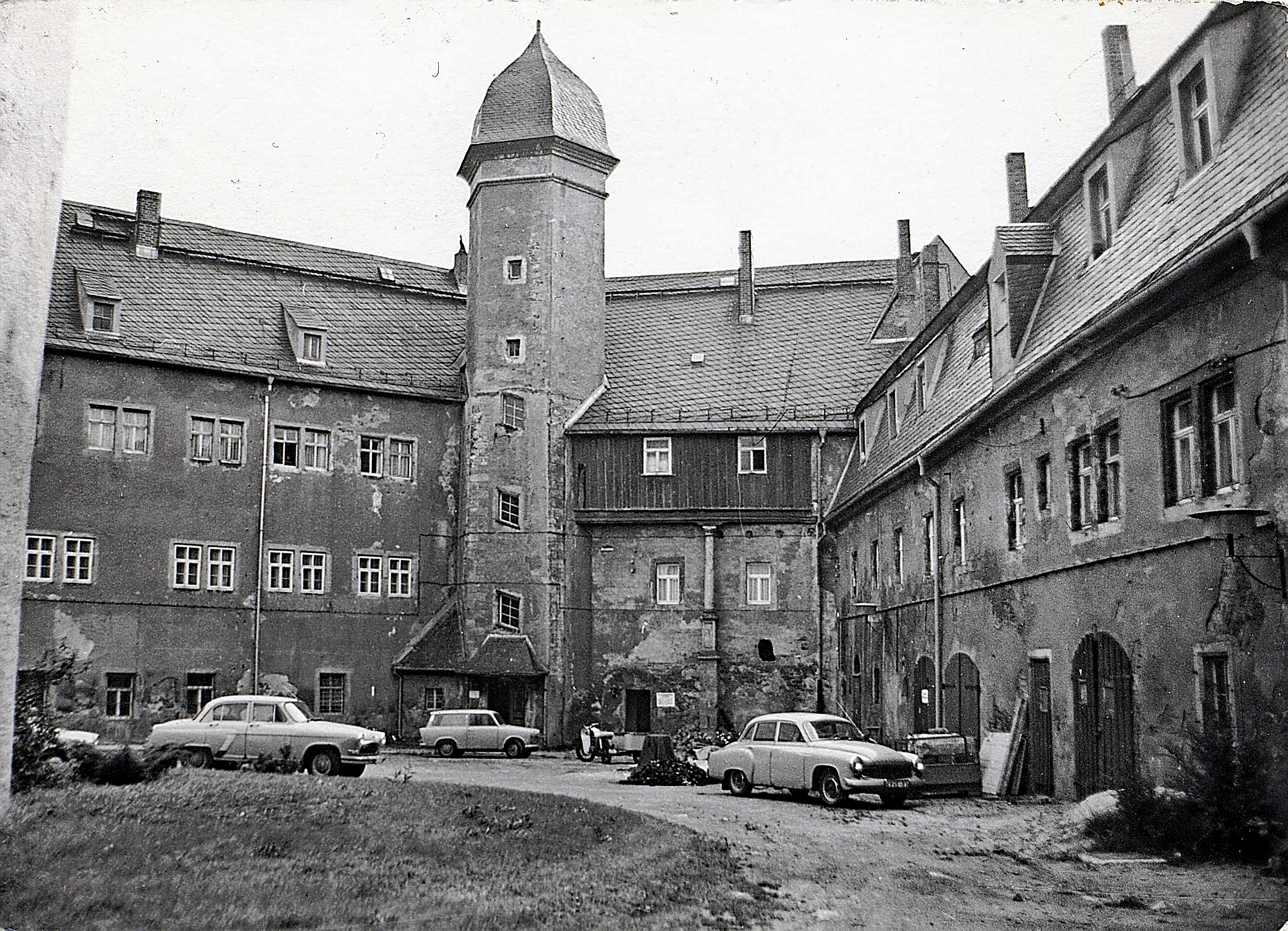 Schloss Wildeck - Schlosshof 1975, Quelle: Stadtarchiv Zschopau